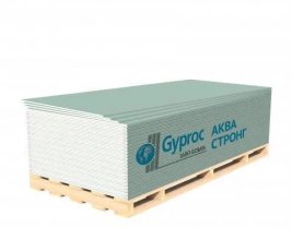 Гипсокартон Gyproc Аква Стронг 1200х15 мм высокопрочный влагостойкий