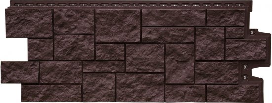 Фасадные панели Grand Line Дикий камень Classic шоколадный