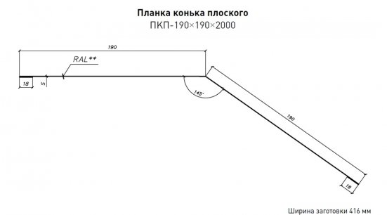 Конек плоский 190х190 Стинержи Corundum50