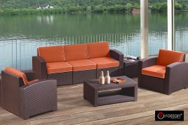 Комплект мебели Rattan Premium 5 венге-оранжевый