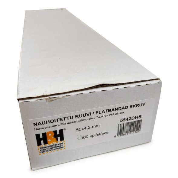Ленточные саморезы H&amp;amp;H PH2 4.2x55 мм (Цинк, дерево-дерево 1000 шт.)