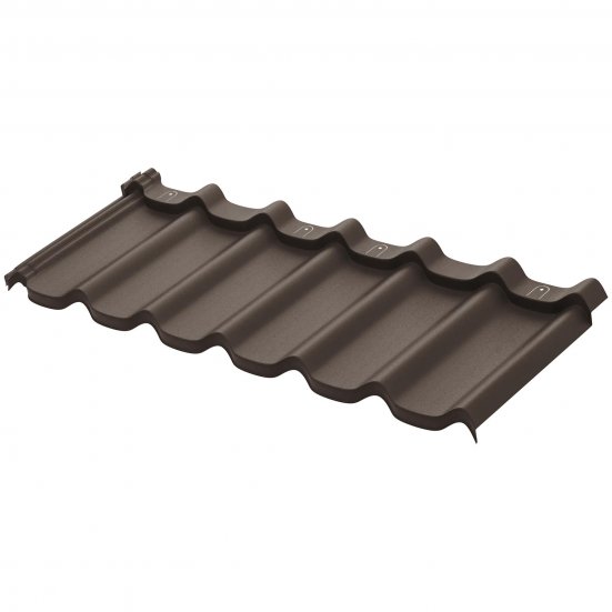 Модульная металлочерепица Аквасистем Стокгольм Одинарный модуль РЕ RAL 8019