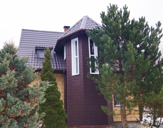Фасадные панели Grand Line Крупный камень Classic шоколадный