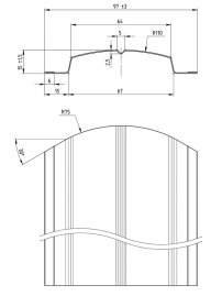 Штакетник SteelX полукруглый Bordex thin TIAR35