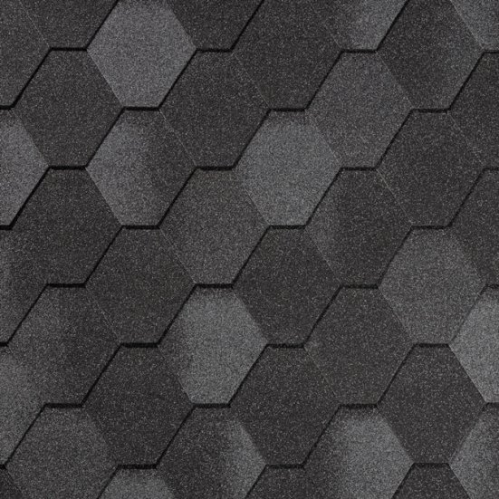 Гибкая черепица Quiet tile Rombica Базальтово серый
