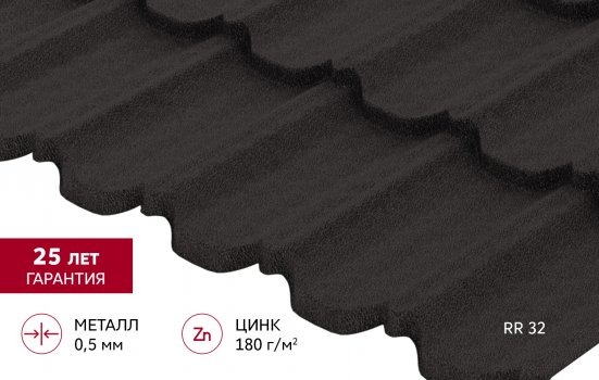 Металлочерепица Grand Line Квинта плюс (Kvinta plus) 3D Полидекстер