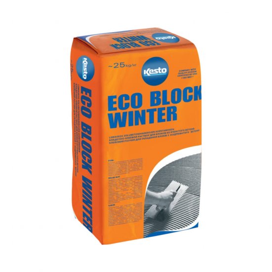 Кладочно-клеевой раствор для ячеистого бетона Kesto Eco Block Winter